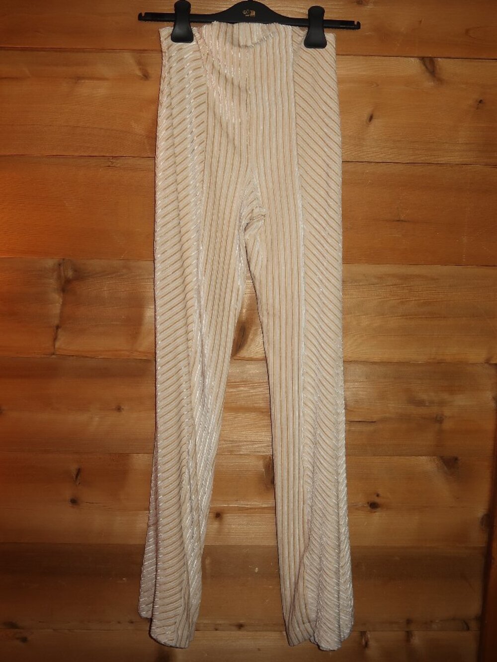 Free People Slim Pull-On Flare Trousers in Champagne - Picture 8 of 9